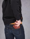 Timberland Men s Leather Trifold Wallet With Id Window  Cognac  One Size
