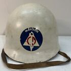 Vintage Civil Defense Warden Hard Helmet-ww Ii Era- 8    Diameter -