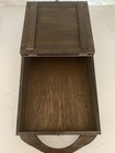 Vtg Wooden Writing Art Lap Desk Box Hinged Lid Brown Slanted Top Rustic