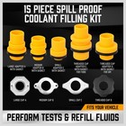 Spill Proof Radiator Coolant Filling Funnel Kit 15-pcs Cooling System Fill Kit