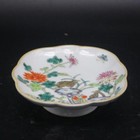 Old Chinese Qing Tongzhi Porcelain Color Painted Flower Bird Plate