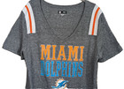 Miami Dolphins T Shirt Womens 2xl Nfl Studded Bling V Neck Tee Team Apparel