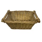 Large Wood Handle Wicker Basket Vintage