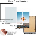 18x24 Picture Frame With 16x20 Mat  Or 18 X 24 Without Mat  With Plexiglass