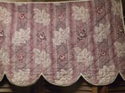 Antique French Toile Hand Quilted Fabric Purple white  Valance cornice Cover 70 