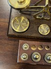 Vintage Brass And Wood Postal Balance Scalemade In England With Extra Weights