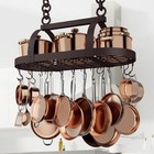  34 Inch Oiled Bronze Hanging Pot Rack  Heavy Duty Oval Pot And Pan Hanging 
