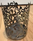 Metal Leaf Cutout Candle Holder  decorative Planter Basket Bronze Tone 5 5    