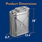 Stainless Steel Water Container For Camping - 5 Gallon Metal Tank Jug
