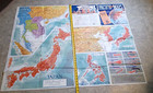 Orig  Huge 2-sided 1944 Wwii Global War In The Pacific  Map Kaltenborn 50 X 39 