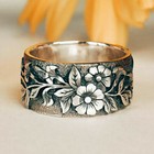 Elegant 925 Sterling Silver New Fashion Charms Hummingbird Flower Ring Size 10 5