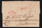 Us Stampless Folded Letter Cover Dated 1810 From New York To Baltimore Vf