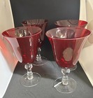 8 Ruby Red Goblets Home Essentials 14 Oz Christmas Glasses Nye 7 25  Hand Blown