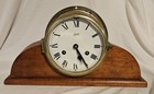 Vintage Schatz Germany Time   Strike Brass Ship s Clock On Fitted Wood Stand
