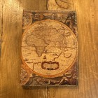 Fine Leather Passport Cover Travel Document Ticket Receipt Wallet Old World Map