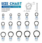 External Retaining Rings Snap Rings Assortment Kit  Circlip Retainer Rings Set