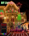 Fairy Lights 23ft 9stripdynamic Outdoor Christmas Decorations With App Waterfall