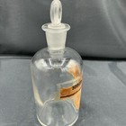 Vtg Glass Bottle W  Stopper Sodium Thiosulphate Label Apothecary Pharmacy