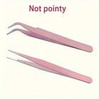 Craft Tweezers 2pc Stainless Steel Precision Straight Curved Heads