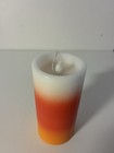 Candy Corn Pillar Candle Led White Yellow Orange Striped 3  X  6    Fall Halloween