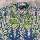 Vintage Polo Ralph Lauren Caldwell Silk Shirt Mens M Camp Loop Collar Button