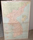 Vintage 1950s Korea Map Geographia Ny 27x41 Alexander Gross Korean War Routes