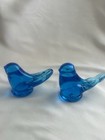 Leonard Handmade Glass Bluebirds Of Happiness Figurines Pair Signed 1990   1991