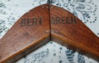 Vintage Bert Green Wooden Clothing Hanger Advertising 1920 - 1940s New York City