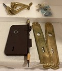 Rare Antique Mortise Door Lock Set W  Vintage Handles And Skeleton Keys  Tested 