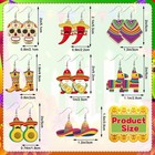 Augsun 8pair Cinco De Mayo Acrylic Earring For Women Mexican Fiesta Jewelry     