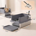 Pawhut 2 Pack Xl Stainless Steel Litter Box With Tracking Step   Scoops