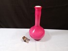 Fenton Pink Wild Rose Overlay Cased Glass Barber Bottle