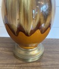 Large Vintage Rare Mid-century Modern Drip Glaze Table Lamp 33 h Mcm Orange