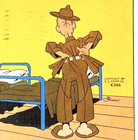 1944 Vtg Wwii Comic Postcard  First Call Signed Max Halverson  Soldier Free Mail