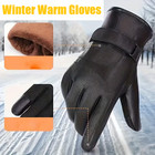 Winter Leather Warm Lined Driving Gloves  Touchscreen Texting Compatible Unisex