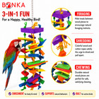Bonka Bird Toys 1048 Huge Cluster Chew Wood Sisal Beak Festival Parrot Cage Toy