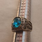 Ultra Rare Ancient Roman Silver Ring Engraved With Stunning Blue Stone Authentic