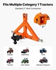 Vevor 3 Point Trailer Hitch 2  Receiver Tow Drawbar Category 1 Tractor 3 Balls