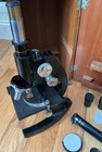 Bausch   Lomb Optical Vintage Microscope Ak9086  W  Wooden Case   Extras