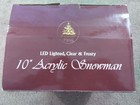 Enchanted Forest 10  Acrylic Led Lighted Snowman Clear frosty  Multicolor