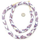 Made In Ghana Handmade White Multi Recycled Glass African Trade Beads  01804 