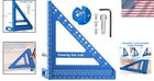 Durable 3d Multi-angle Measuring Tool - Blue Aluminum Ruler
