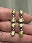 Sterling Silver Native American Sw Palomino Turquoise Drop Dangle Earrings  925