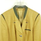 Distler Costume Jacket Women s Size 46 Yellow Green Linen Jacket Janker