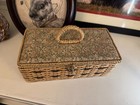 Vintage Floral Top Singer Woven Sewing Box Basket W  Pincushion