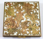 Vintage Volupte Loose Powder Compact Gold Tone With Beautiful Design