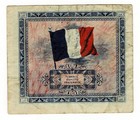 France 2 Francs 1944 P-114 Wwii Allied Military Currency Small Square Banknote