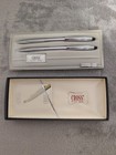 Cross Fine Writing Ball Ink Pen Mechanical Pencil Set Chrome 3501  Vintage  