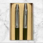 Parker Jotter Ballpoint Pen   Pencil Set Green   Silver Brass Cap  Boxed  Usa