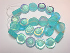 12 Beads - Stunning  Light Blue Ab Czech Glass Flower Beads 12mm
